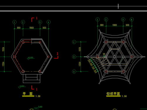 全木結(jié)構(gòu)六角亭園林設(shè)計圖紙免費下載