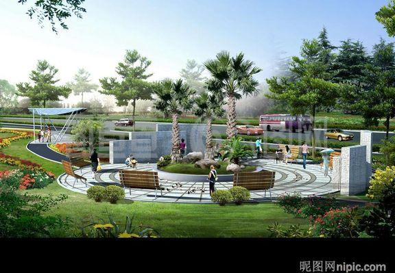 房地產(chǎn)園林設(shè)計(jì)效果圖psd素材圖片