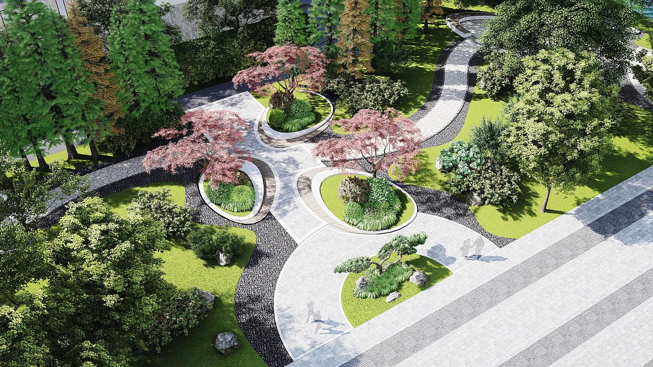 線(xiàn)性景觀(guān)之美 梁西凹市政綠化帶設(shè)計(jì)的藝術(shù)與功能融合